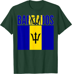 Barbadian - Barbados Country Flag T-Shirt - T-Shirt | Forest