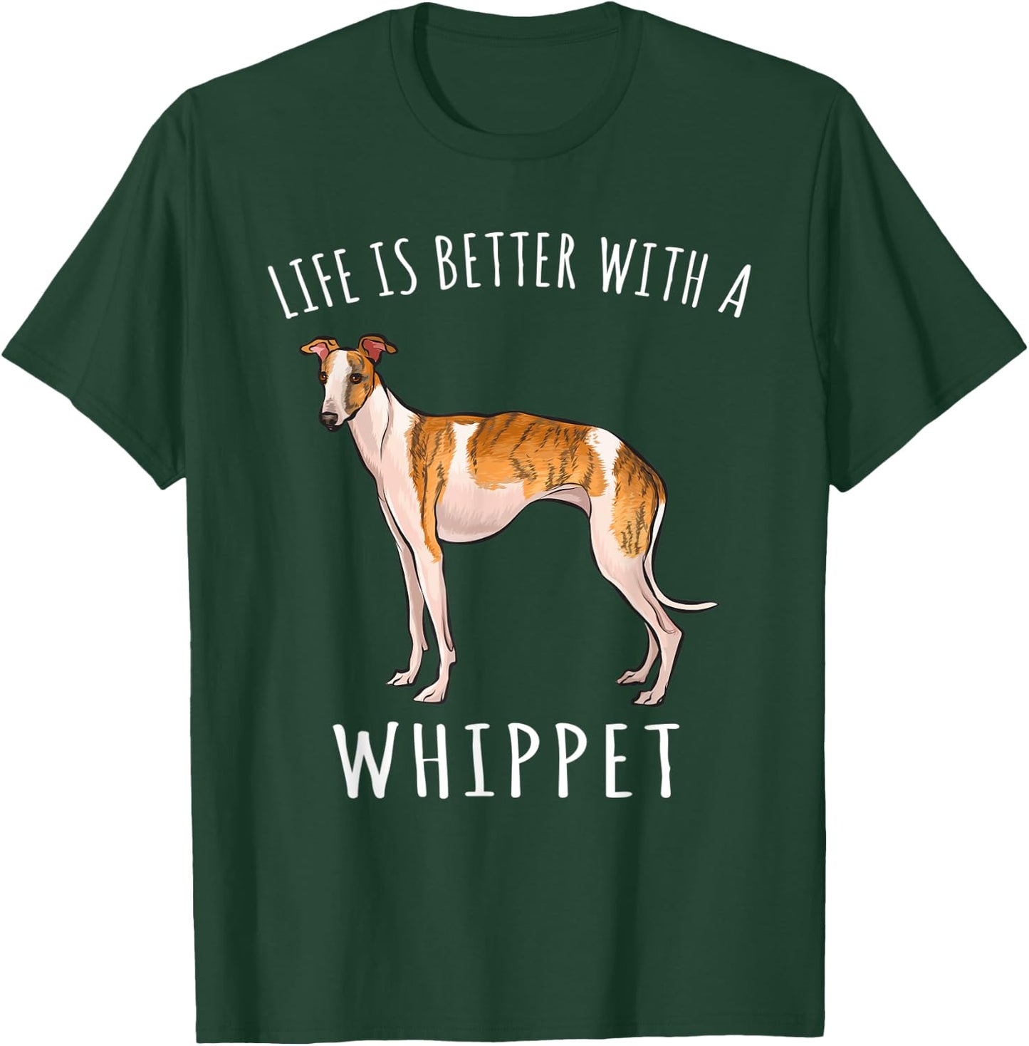 Life Is Better With A Whippet Dog Lover Women Kids T-Shirt - T-Shirt | Forest