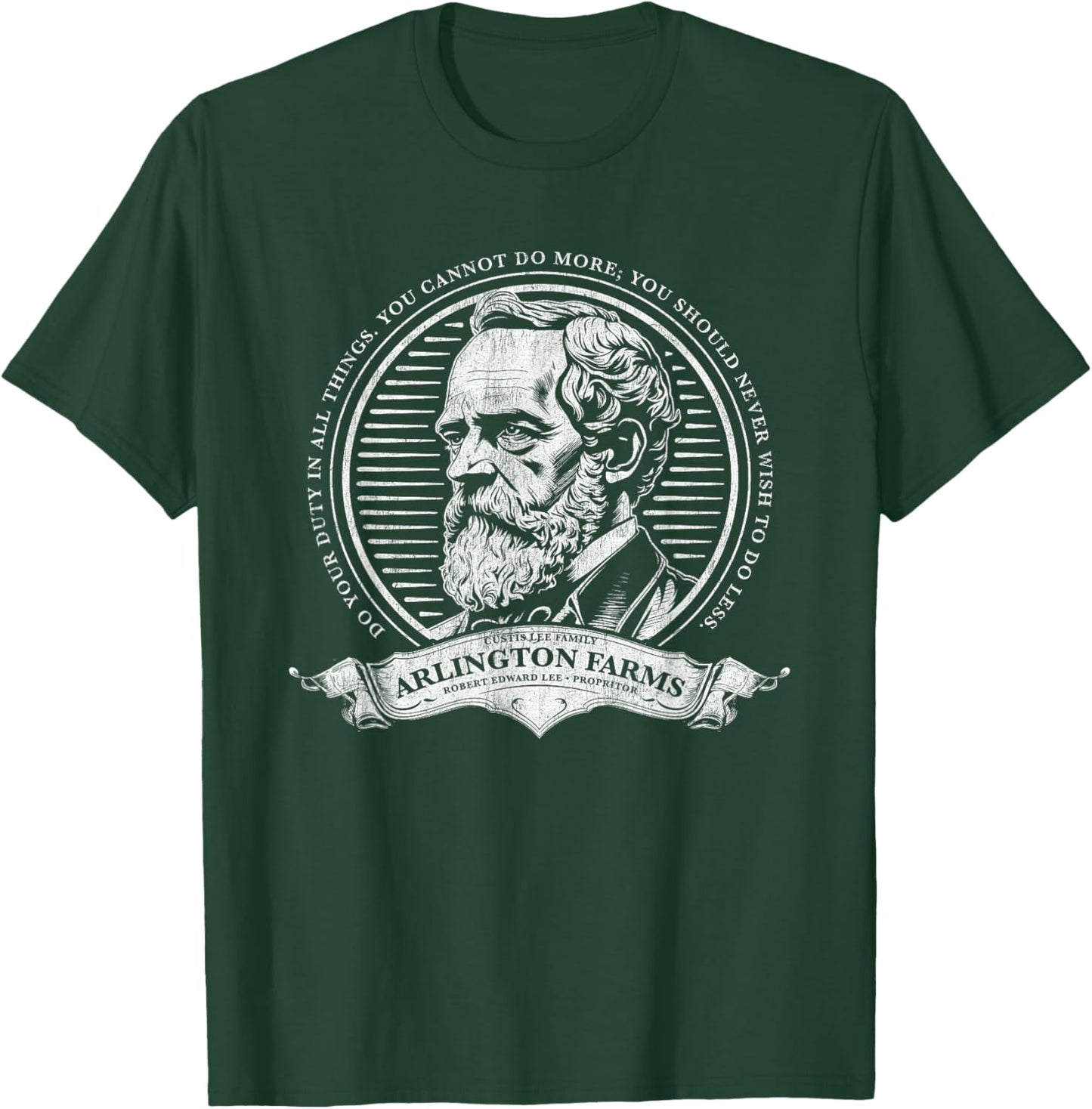 Vintage Fade Arlington Farms - Clever Robert E. Lee T-Shirt - T-Shirt | Forest