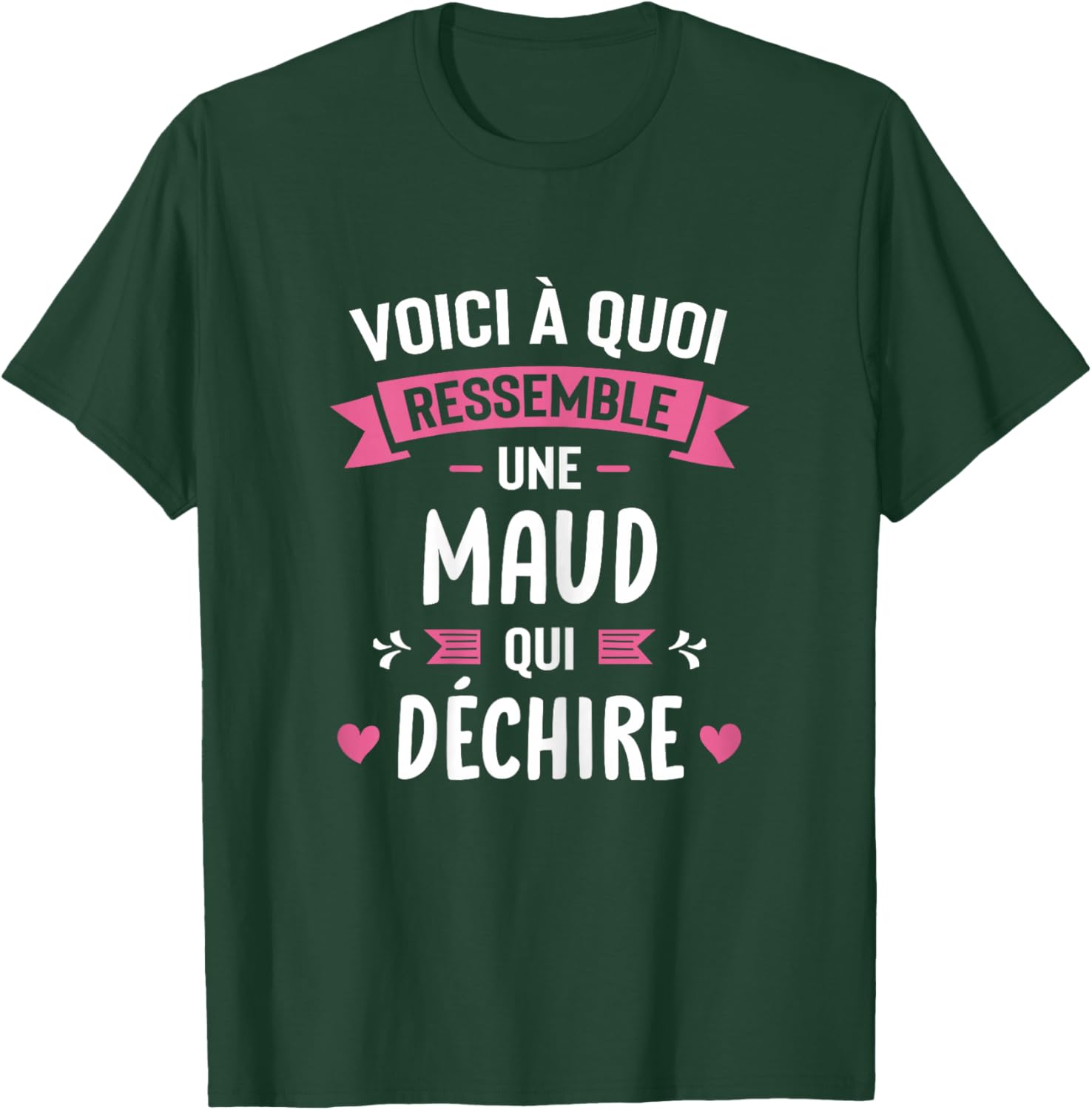 Woman Humour Personalised Gift Maud Qui Déchire , Black, Female X-Small T-Shirt - T-Shirt | Forest