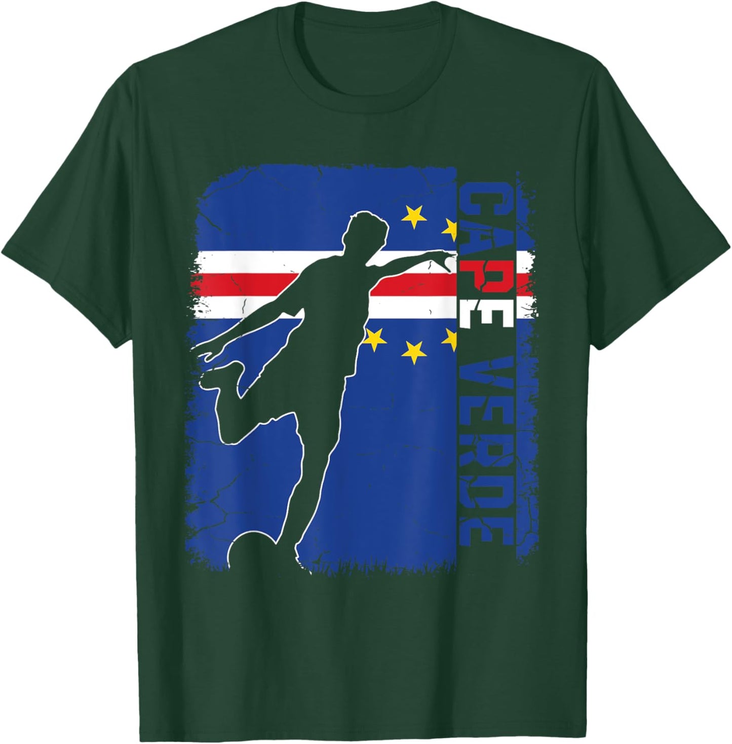 Cape Verde Soccer Team Cape Verde Flag Jersey Football T-Shirt - T-Shirt | Forest