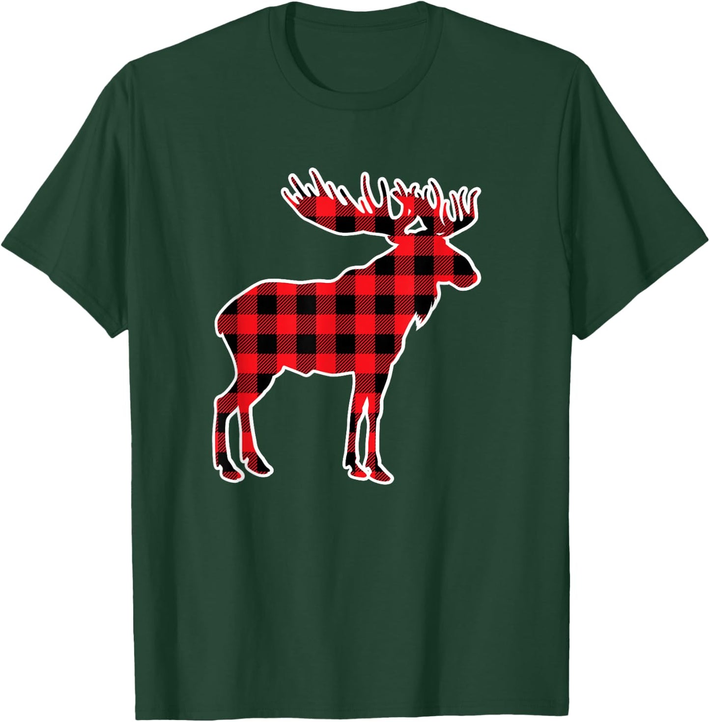Moose Red Buffalo Plaid Matching Pajama Family T-Shirt - T-Shirt | Forest