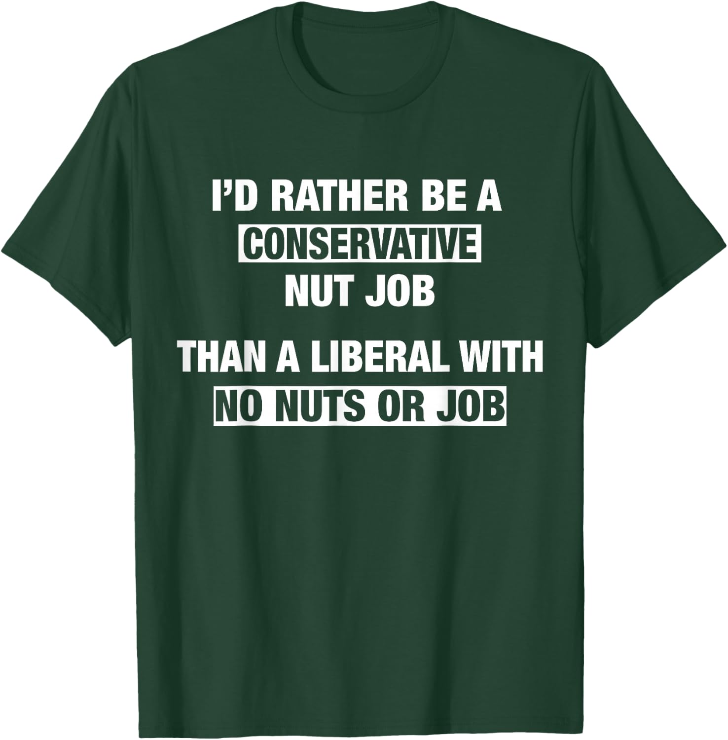 Funny Conservative Men Women Nut Job Republican T-Shirt - T-Shirt | Forest