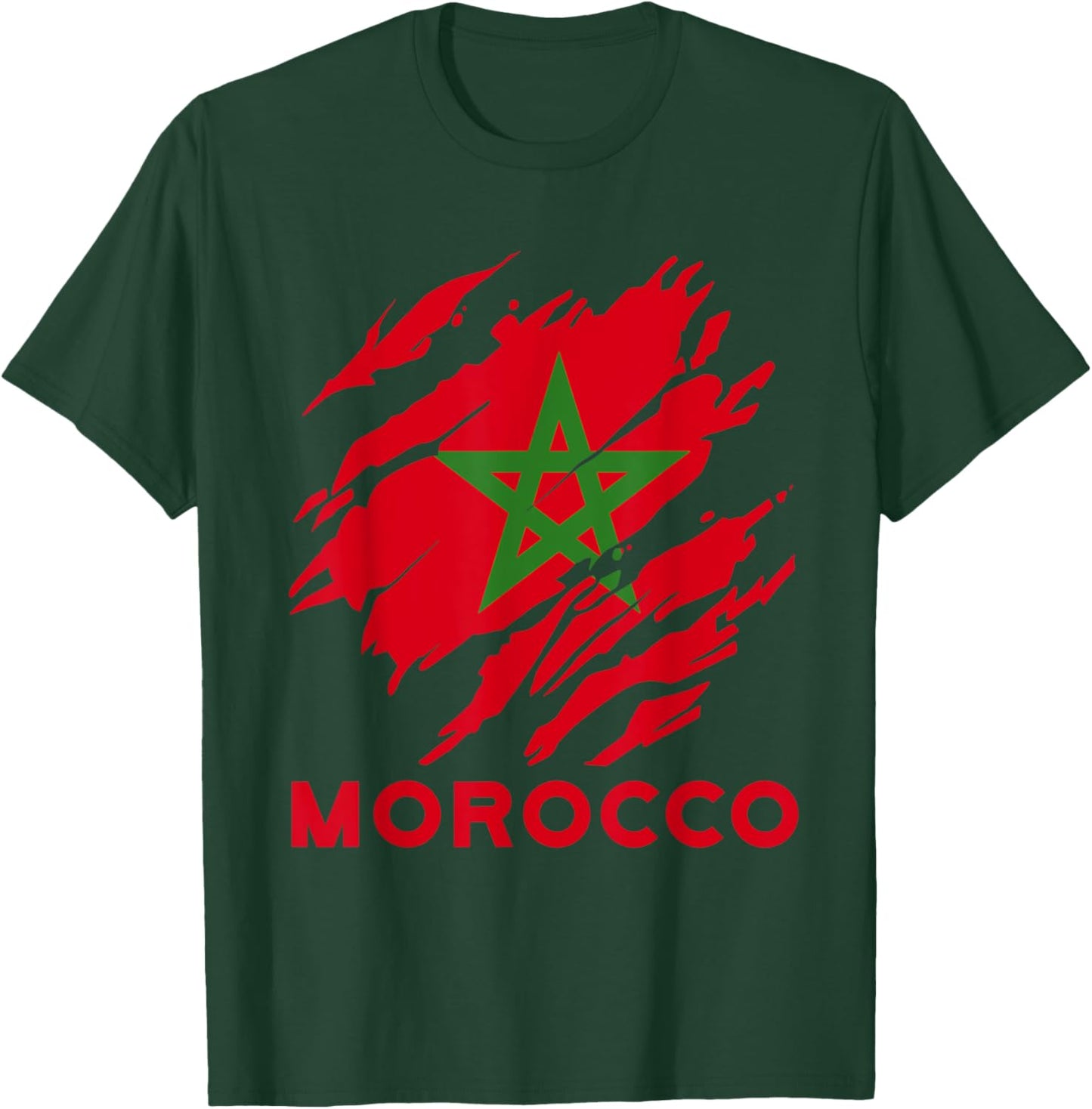 Marokko Flagge Vintage Stil Retro Marokko Fußball Mor T-Shirt - T-Shirt | Forest