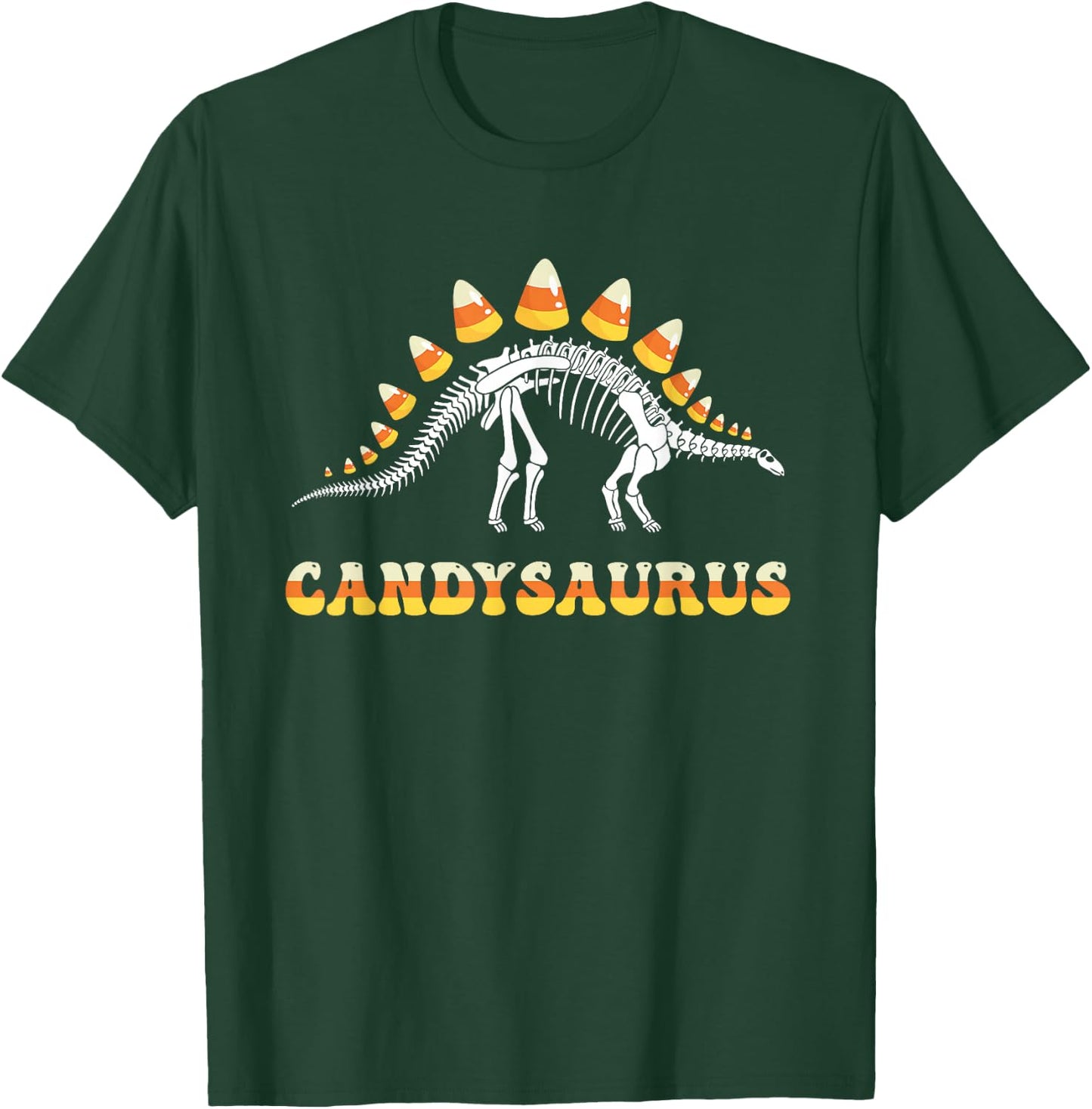 Funny Candysaurus Candy Corn Toddler Kid Dinosaur Halloween T-Shirt - T-Shirt | Forest