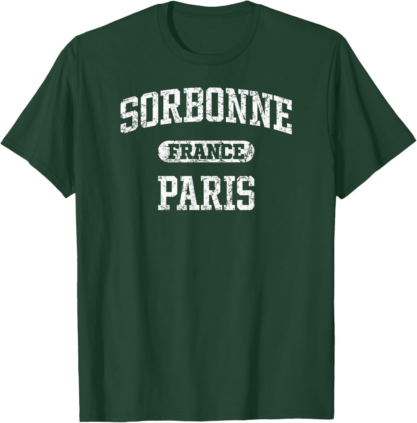 Utopia Sport Paris France Shop Sorbonne Administrative District of Paris France Distressed T-Shirt - T-Shirt | Forest