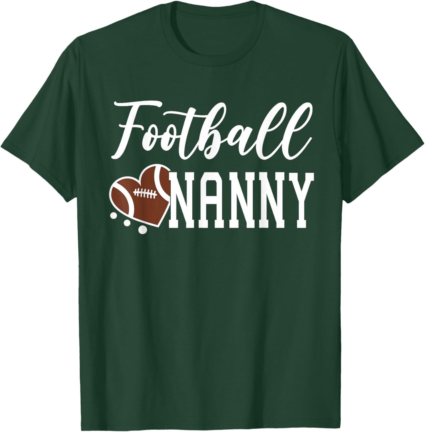 Football Nanny Love Heart Football T-Shirt - T-Shirt | Forest