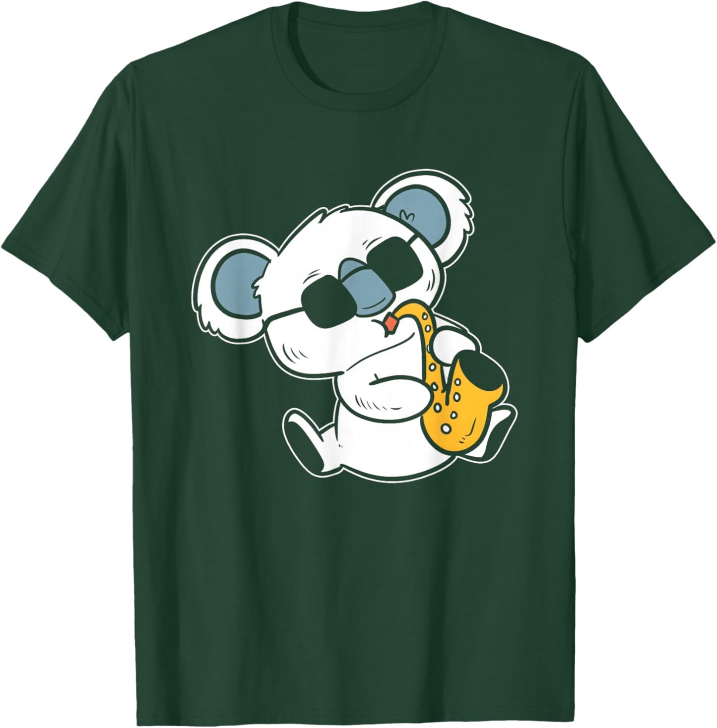 Koala playing Saxophone Band Member T-Shirt - T-Shirt | Forest