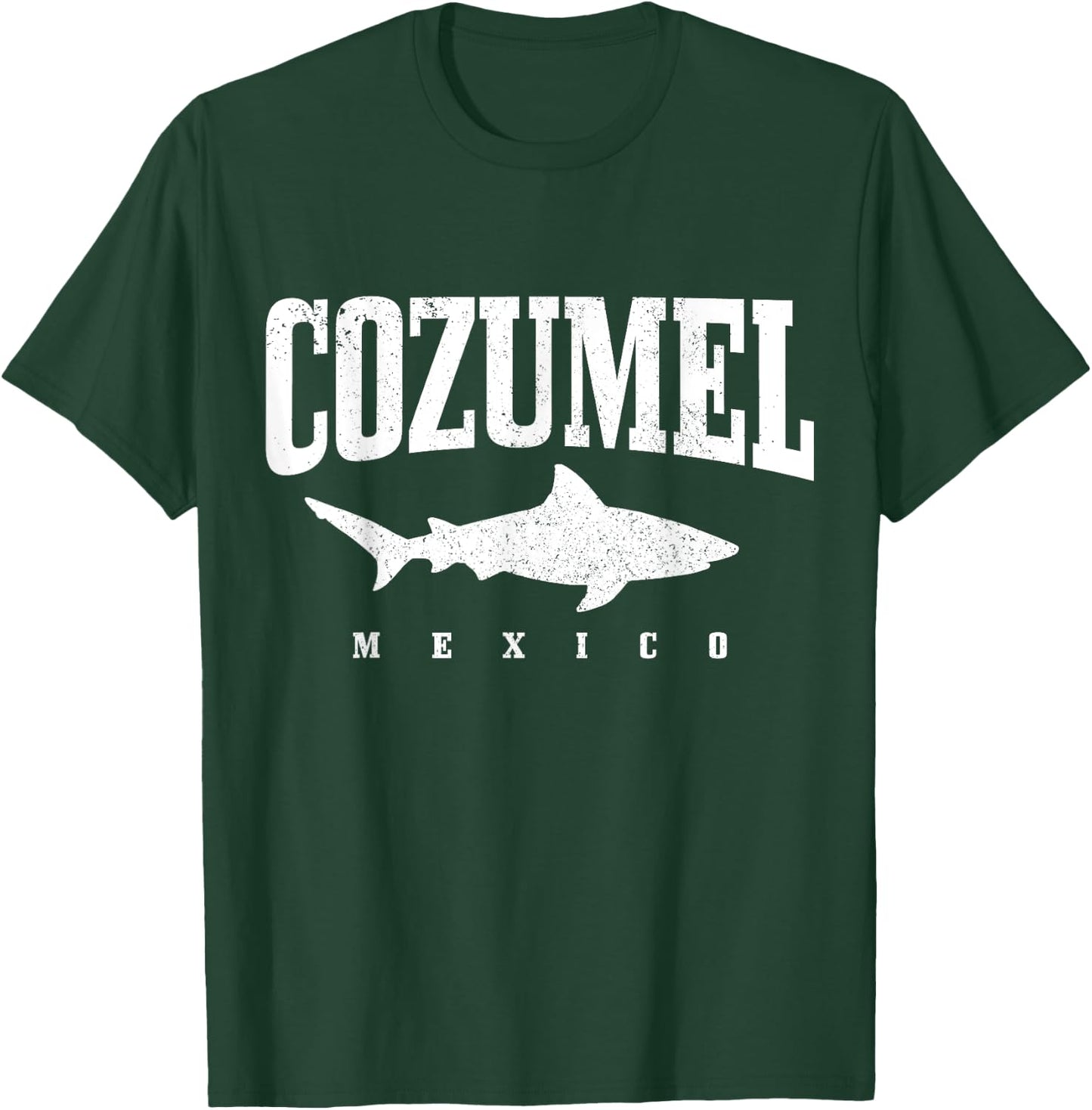Cozumel Beach Mexico Diving Sharks Vintage Women Kids T-Shirt - T-Shirt | Forest