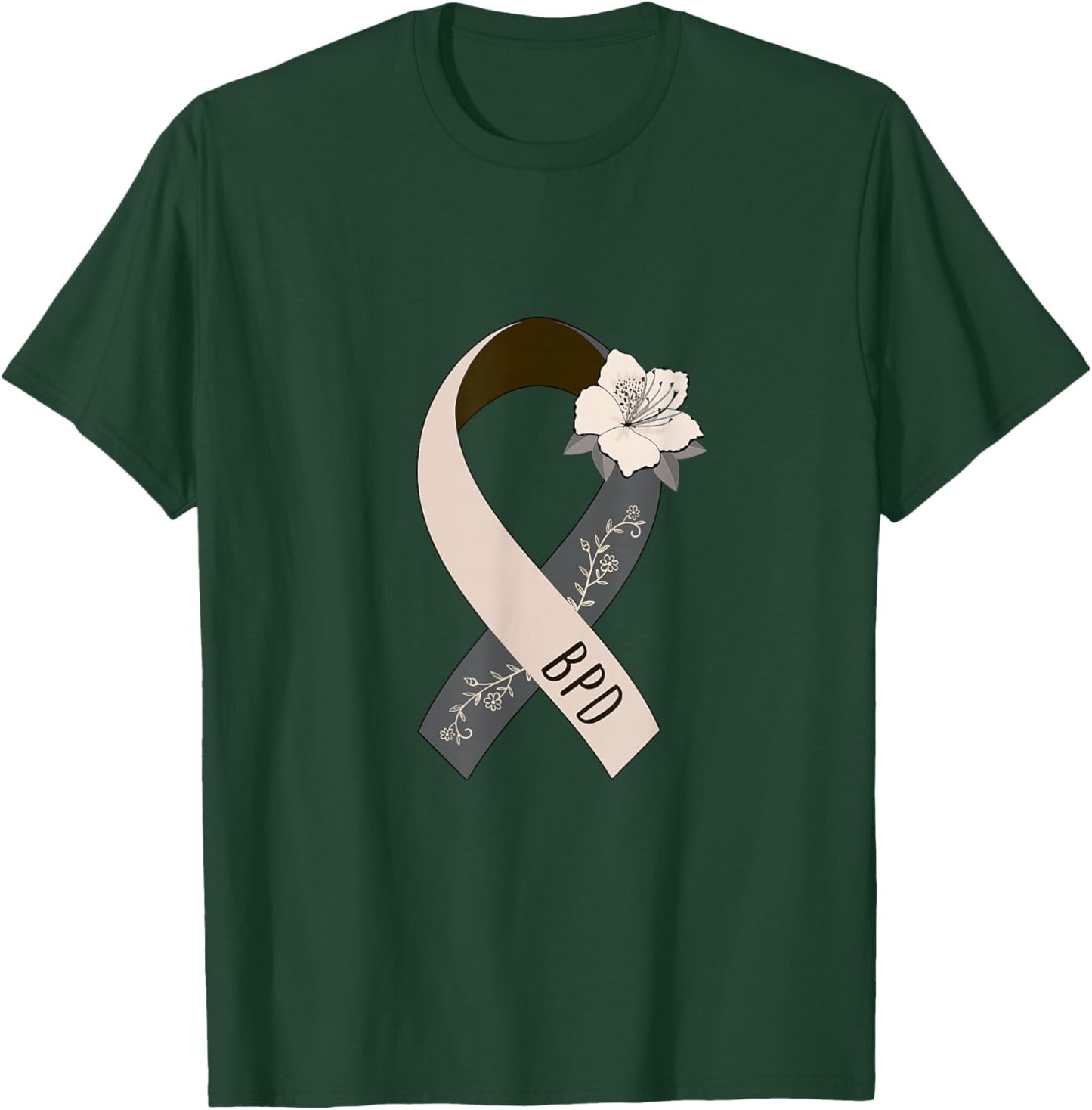 BPD Floral Awareness Ribbon T-Shirt - T-Shirt | Forest