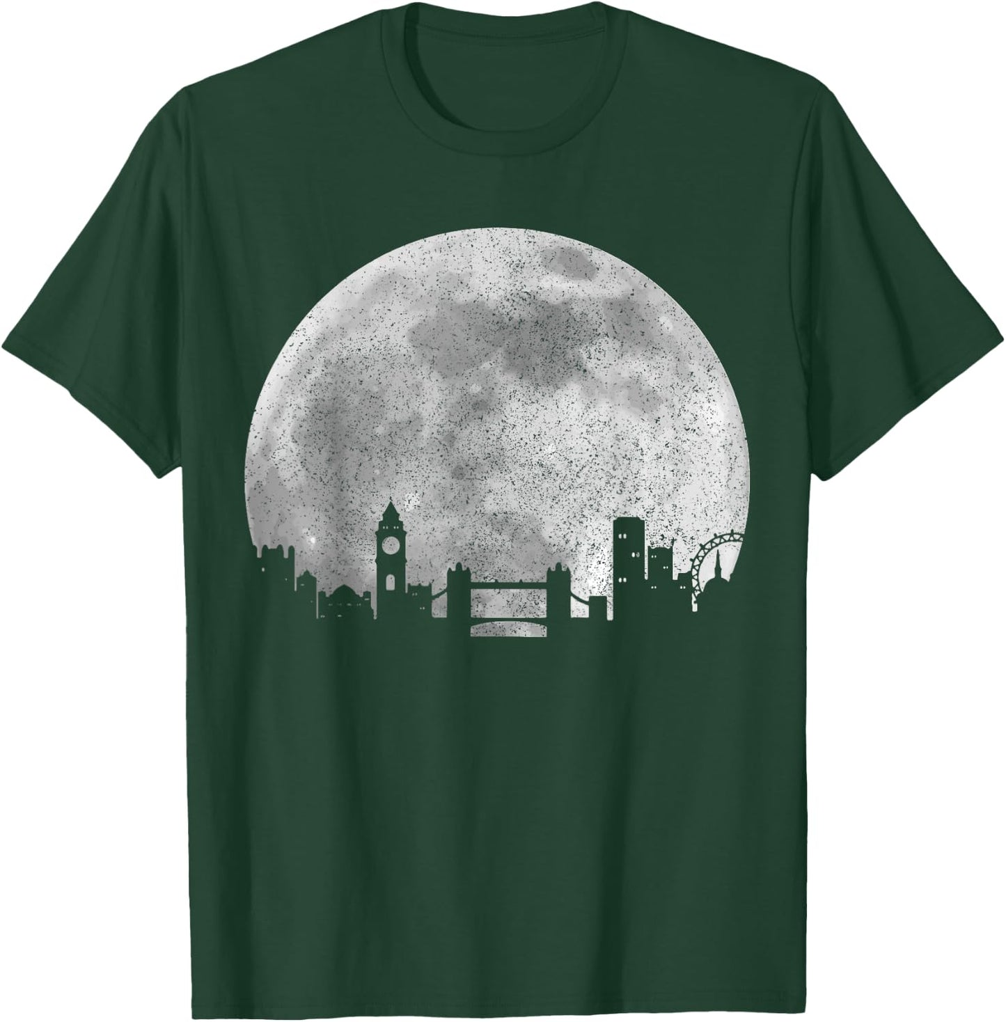 London Skyline Moon UK Vintage Great Britain England London T-Shirt - T-Shirt | Forest