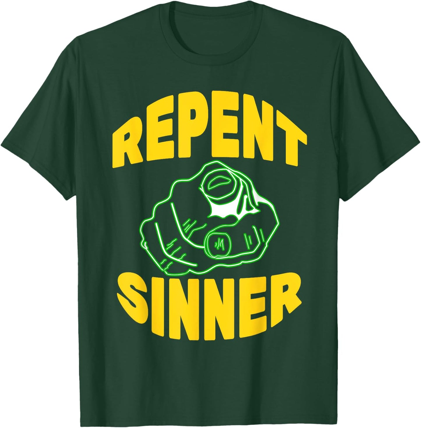 Repent Sinner - Funny Christian Jesus Bible T-Shirt - T-Shirt | Forest