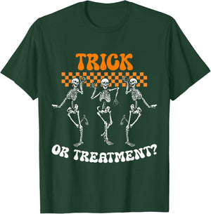 Trick Or Treatment Physical Therapy Skeleton PT Halloween T-Shirt - T-Shirt | Forest