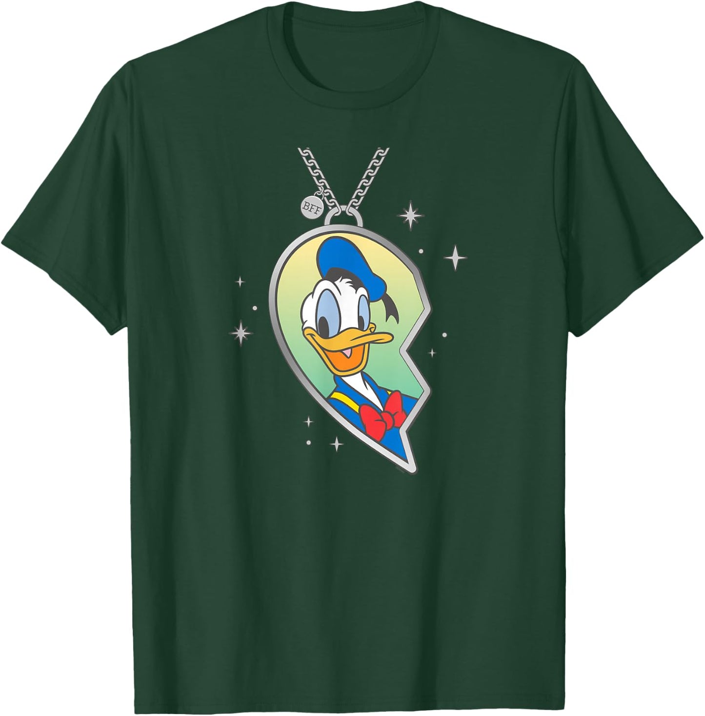 Disney BFF Best Friends Matching Heart Necklace Donald Duck T-Shirt - T-Shirt | Forest