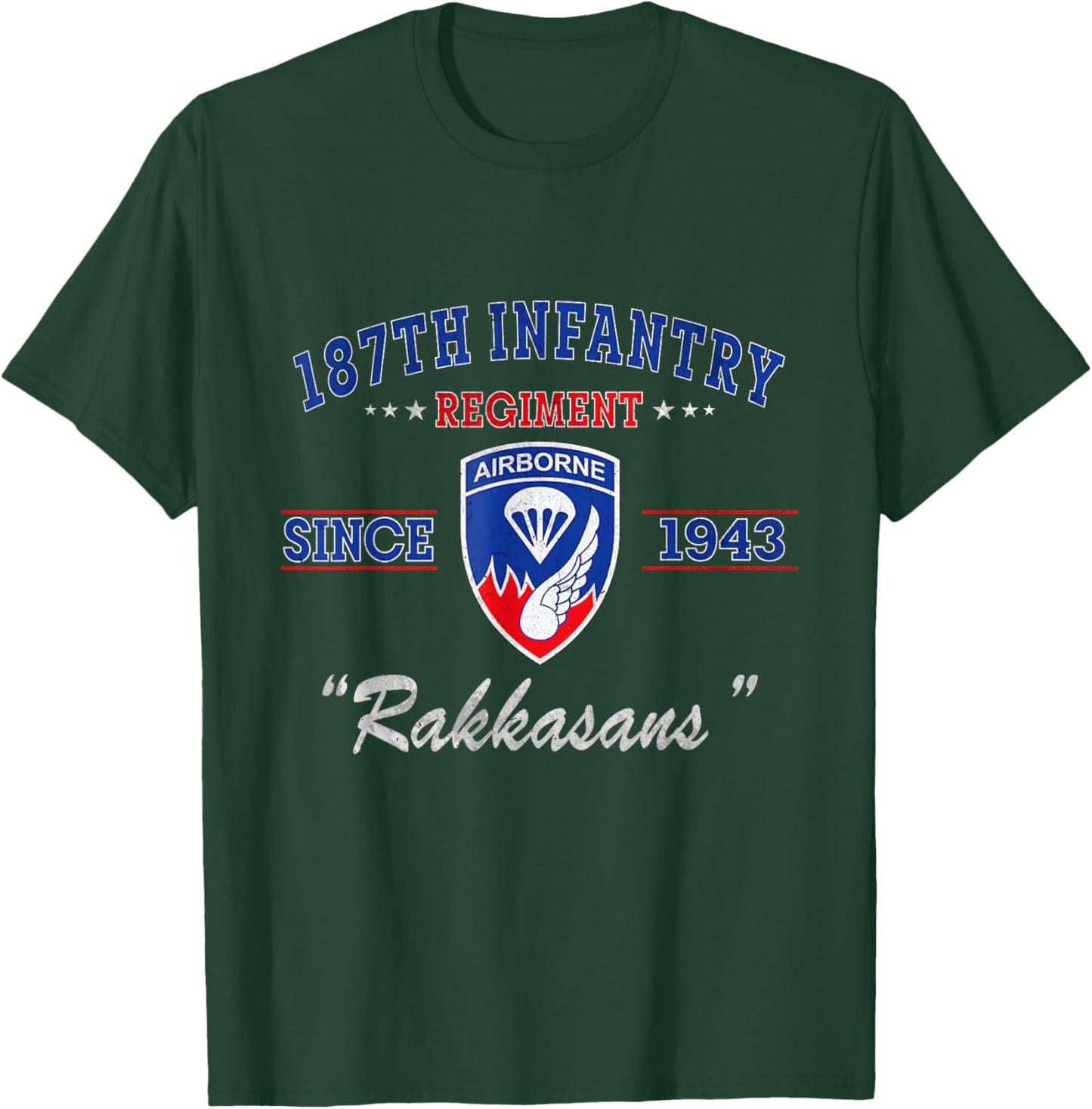 187th Infantry Regiment Veteran Military Father Day T-Shirt - T-Shirt | Forest