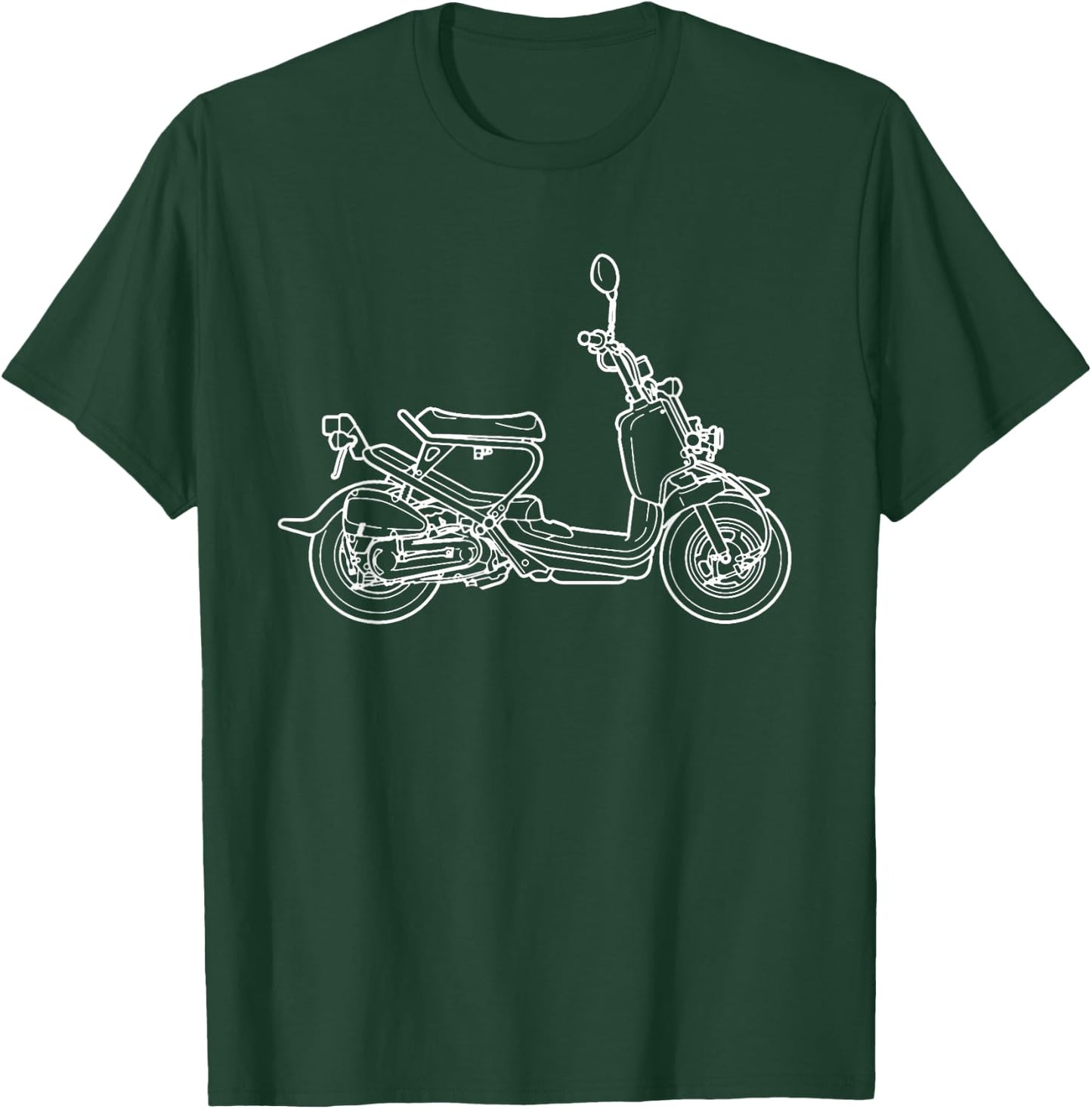 Gizmoto Ruckus Outlined Motorcycle Artwork - Black, -Adults, Small, Short Sleeve, Cotton 60% Polyester 40% T-Shirt - T-Shirt | Forest