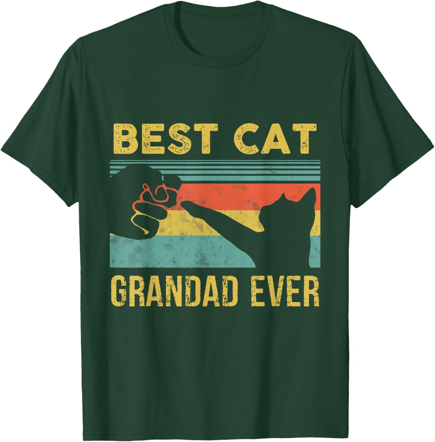 Best Cat Grandad Ever Vintage Cats Happy Father's Day T-Shirt - T-Shirt | Forest