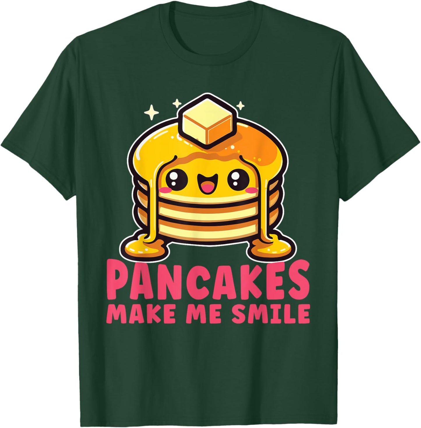 Cute Pancake Breakfast Food Lover Kawaii Pancakes T-Shirt - T-Shirt | Forest