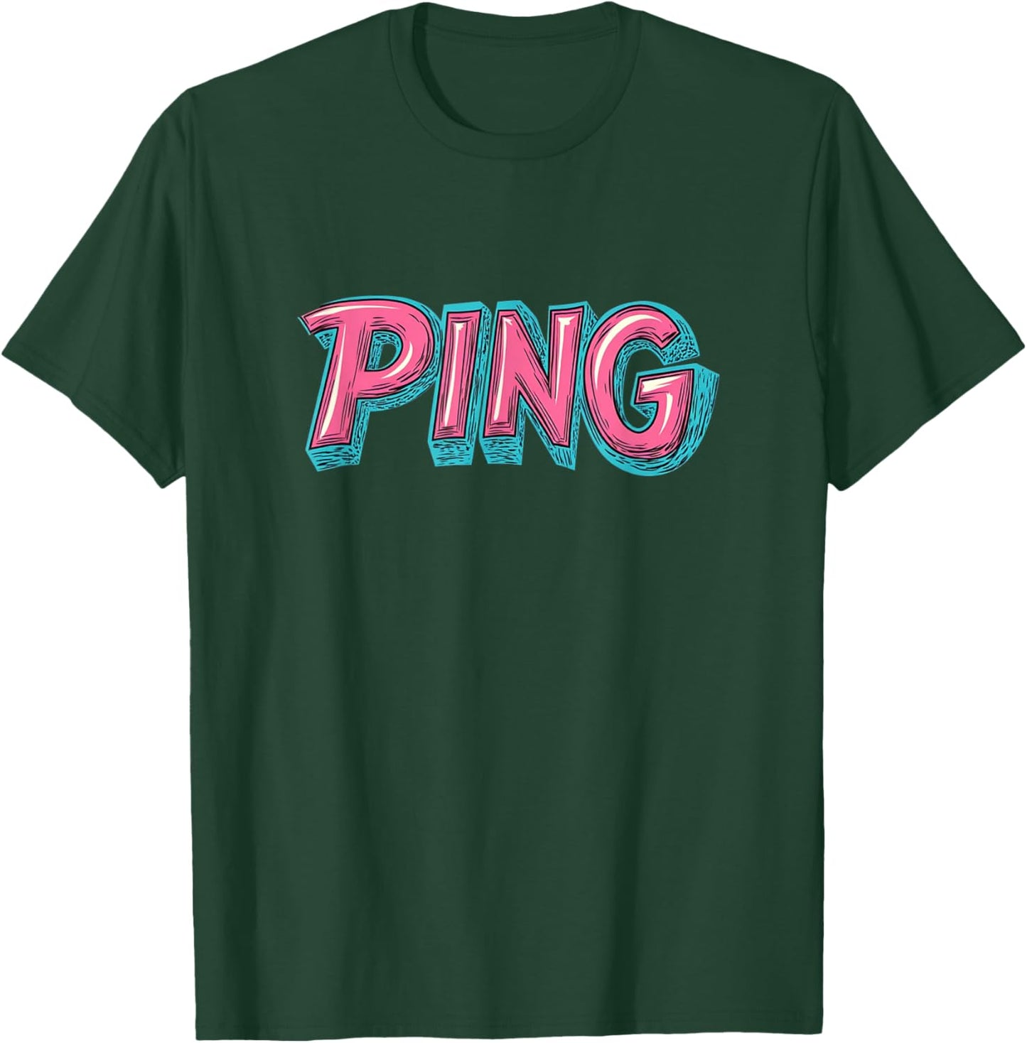 Vibrant Ping Speech Costume for Gamer and Internet Lovers T-Shirt - T-Shirt | Forest