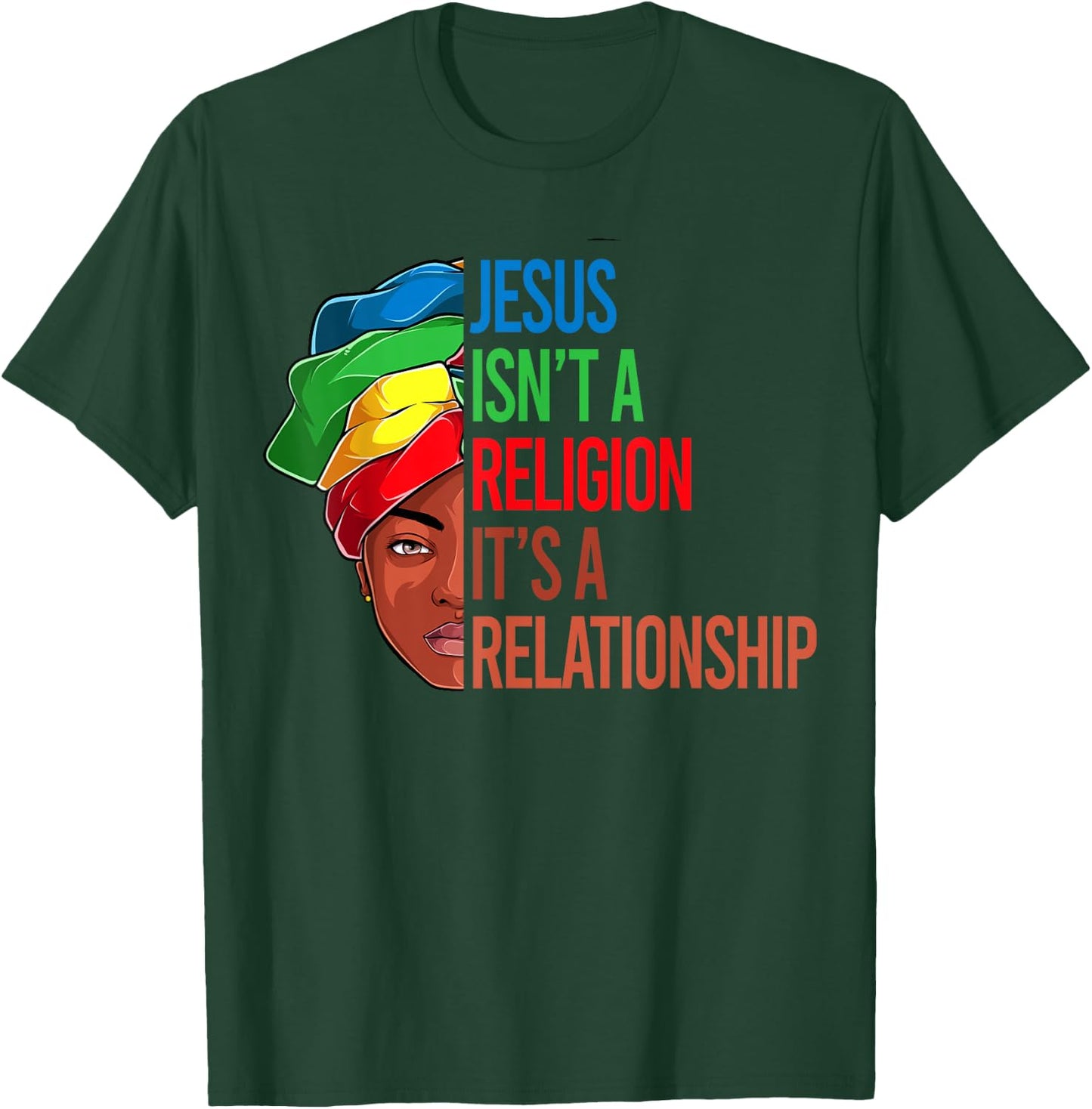 African American Apparel, Jesus Christian Black Women Girls T-Shirt - T-Shirt | Forest