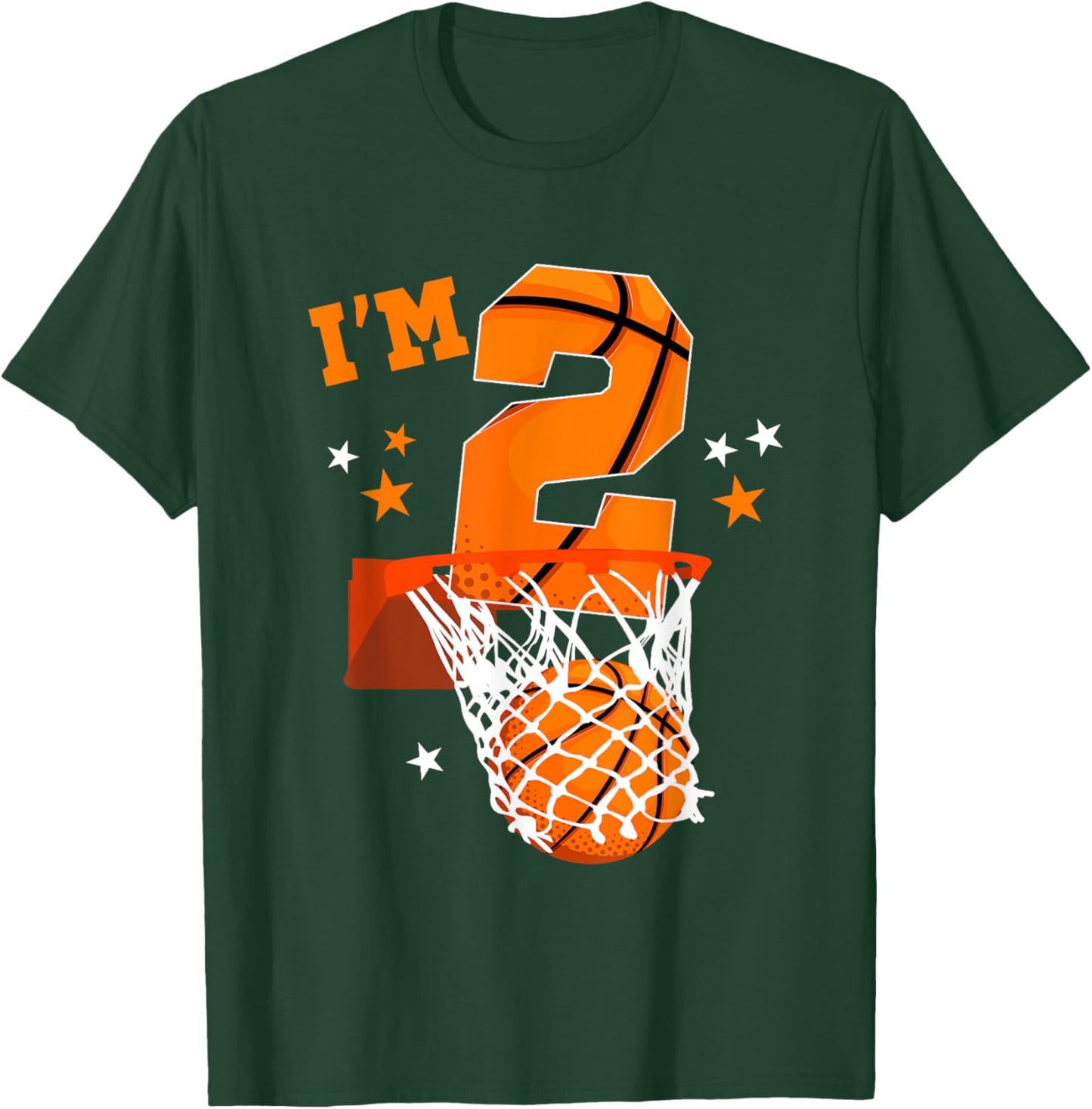 2nd Birthday Basketball Themed For Boy 2 Year Old T-Shirt - T-Shirt | Forest