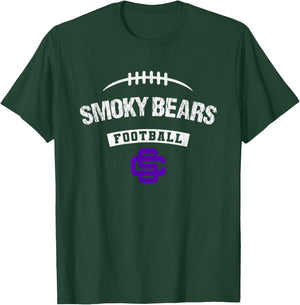 Sevier County Smoky Bears Logo Football Distressed HS T-Shirt - T-Shirt | Forest