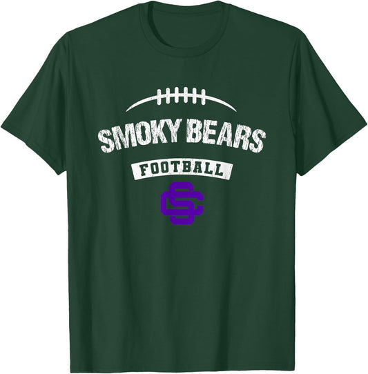 Sevier County Smoky Bears Logo Football Distressed HS T-Shirt - T-Shirt | Forest
