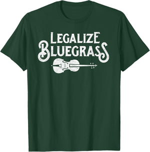 Legalize Bluegrass! Funny Vintage Fiddle Violin Graphic T-Shirt - T-Shirt | Forest