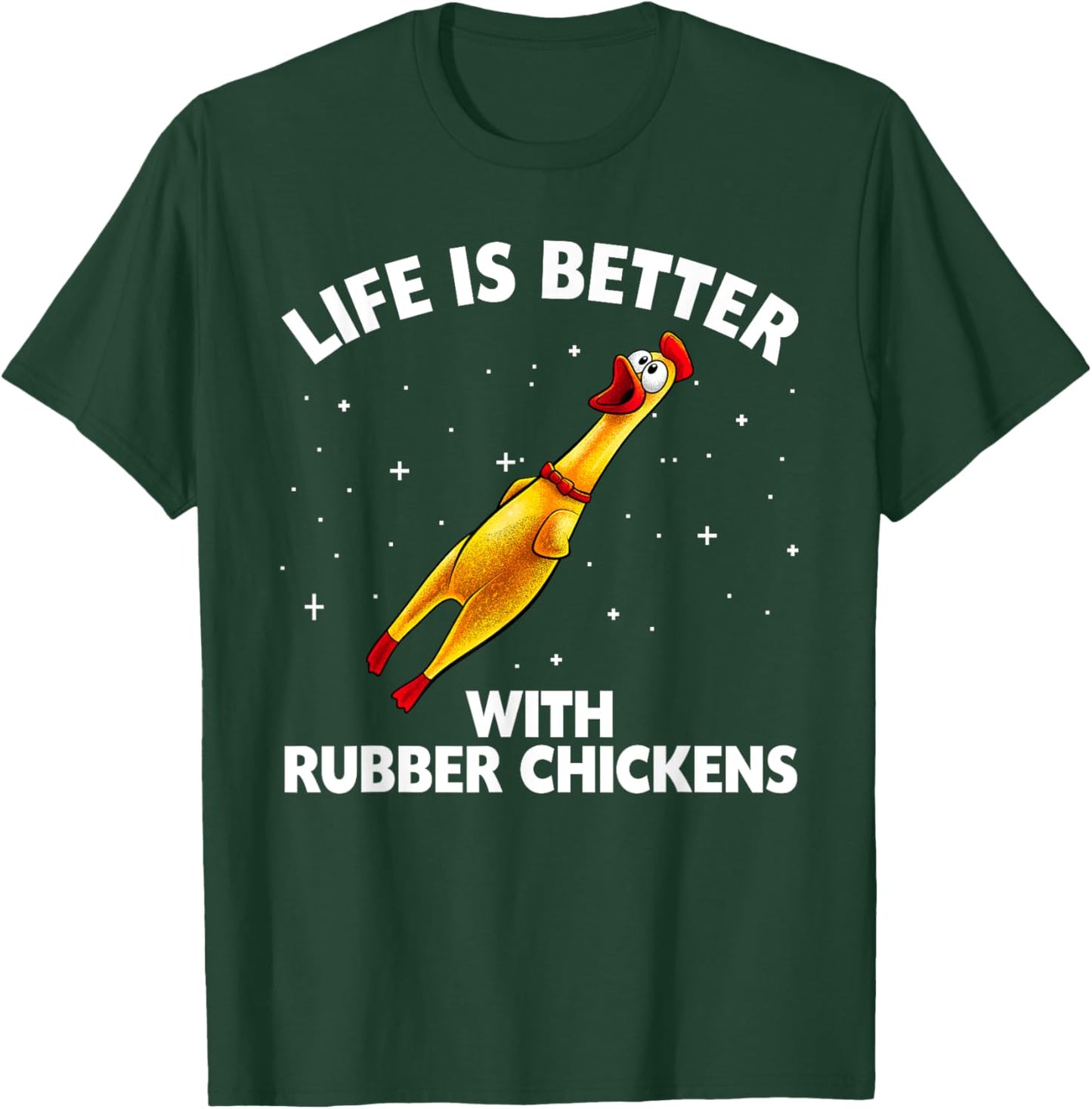 Funny Rubber Chicken Design Women Chicken Toy Lovers T-Shirt - T-Shirt | Forest