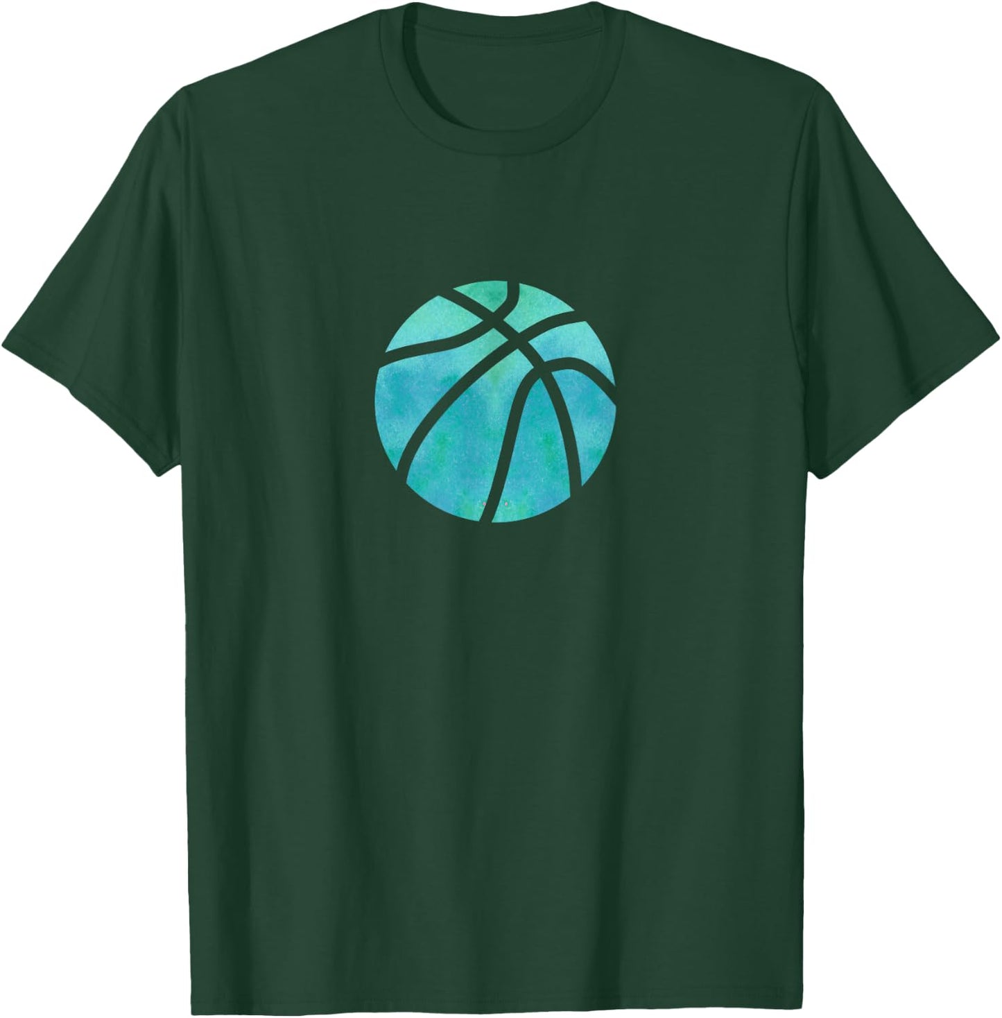 Basketball Minimal Icon Style Sports Design T-Shirt - T-Shirt | Forest