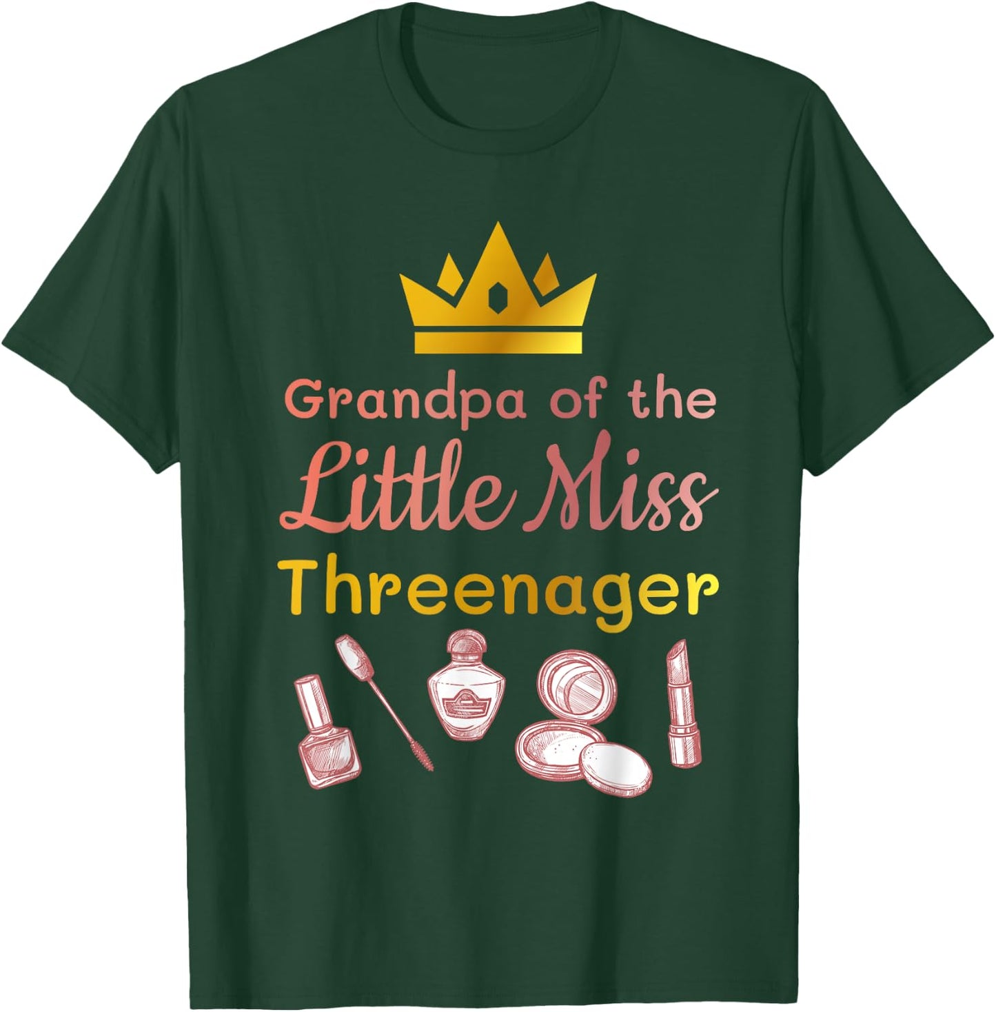 Grandpa of the Miss Threenager Spa 3rd Birthday Party T-Shirt - T-Shirt | Forest