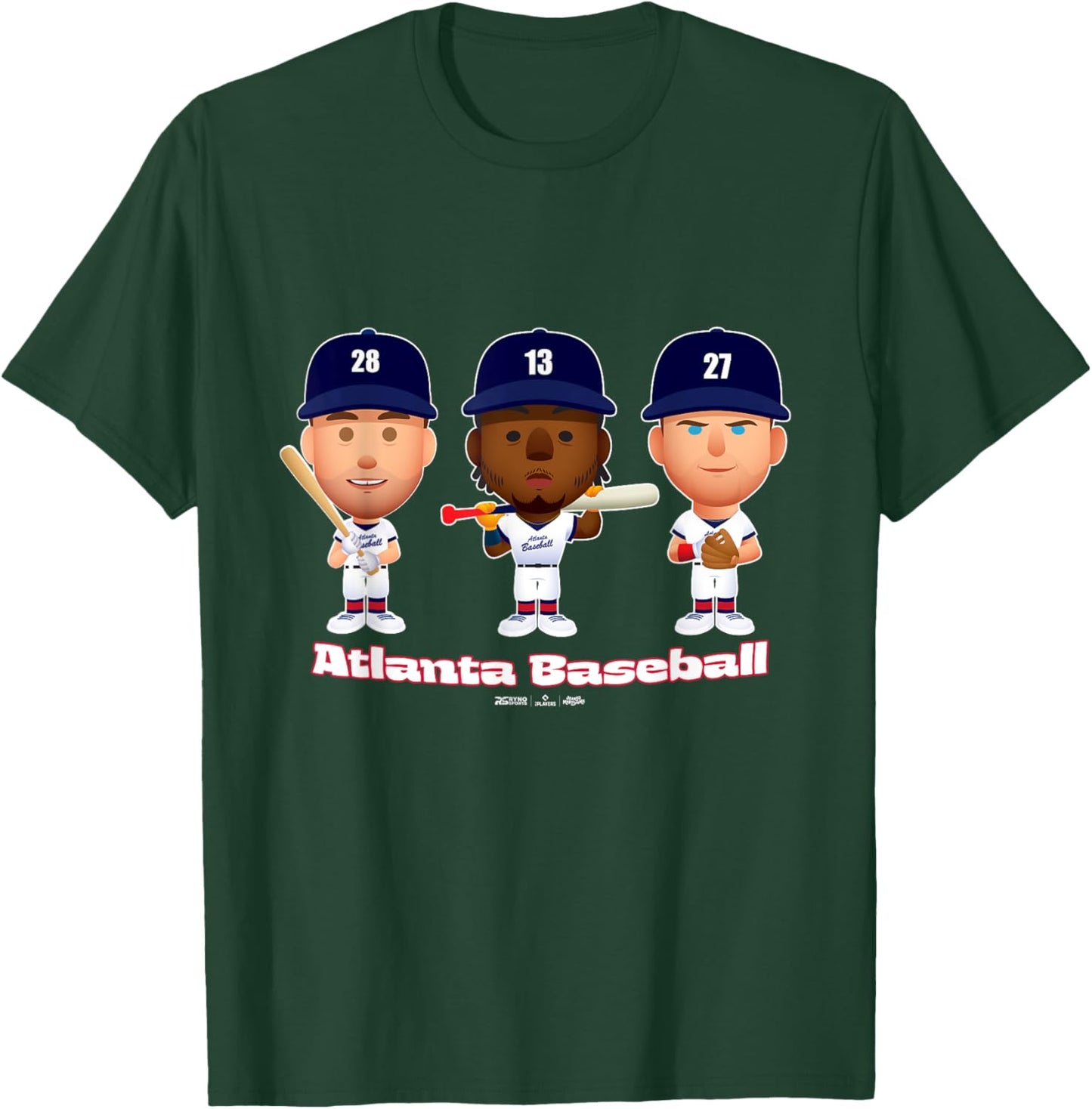 Atlanta Baseball Players Body Trio MLBPA T-Shirt - T-Shirt | Forest