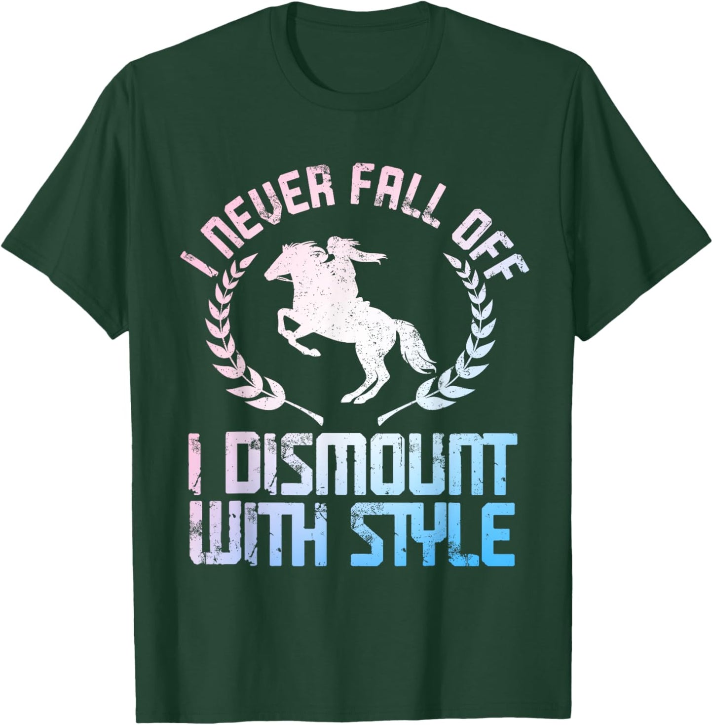 Funny Horse Racing Art Women Horse Lover Equestrian T-Shirt - T-Shirt | Forest