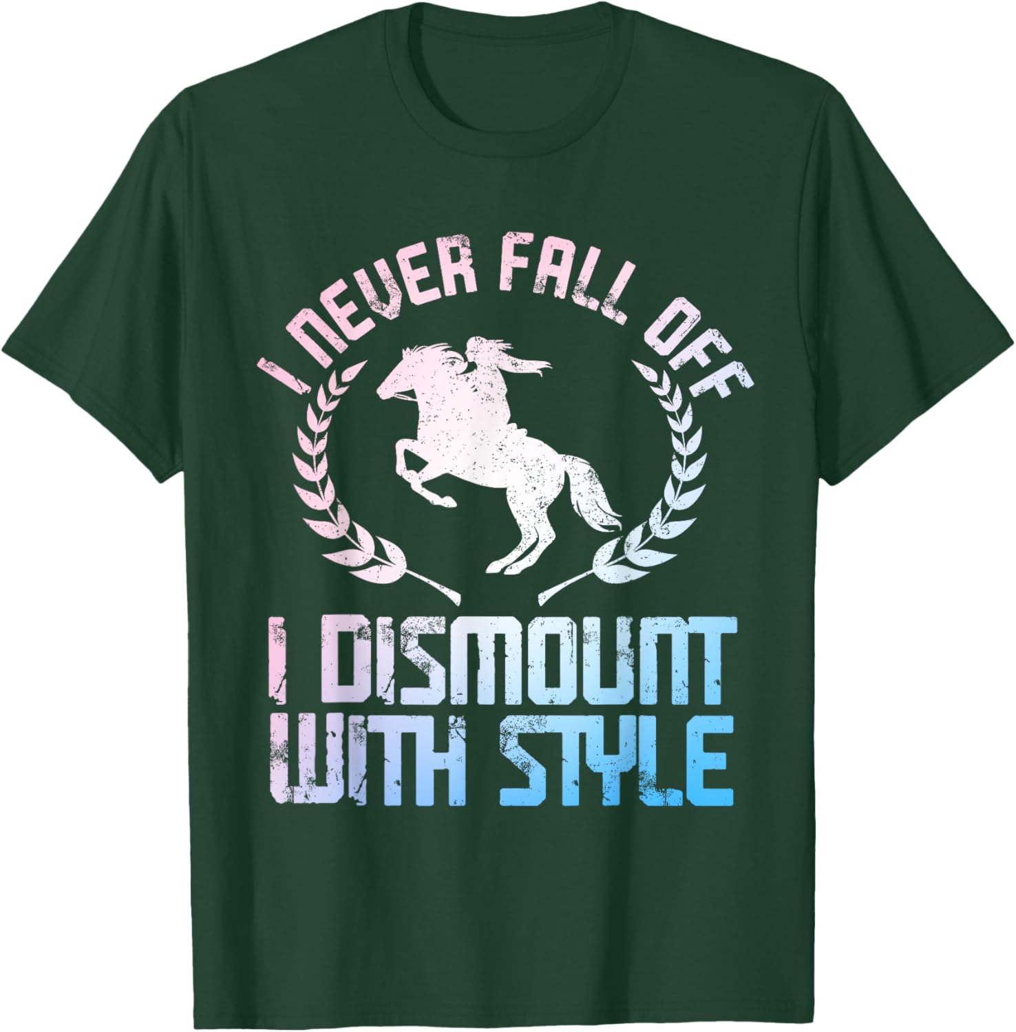 Funny Horse Racing Art Women Horse Lover Equestrian T-Shirt - T-Shirt | Forest
