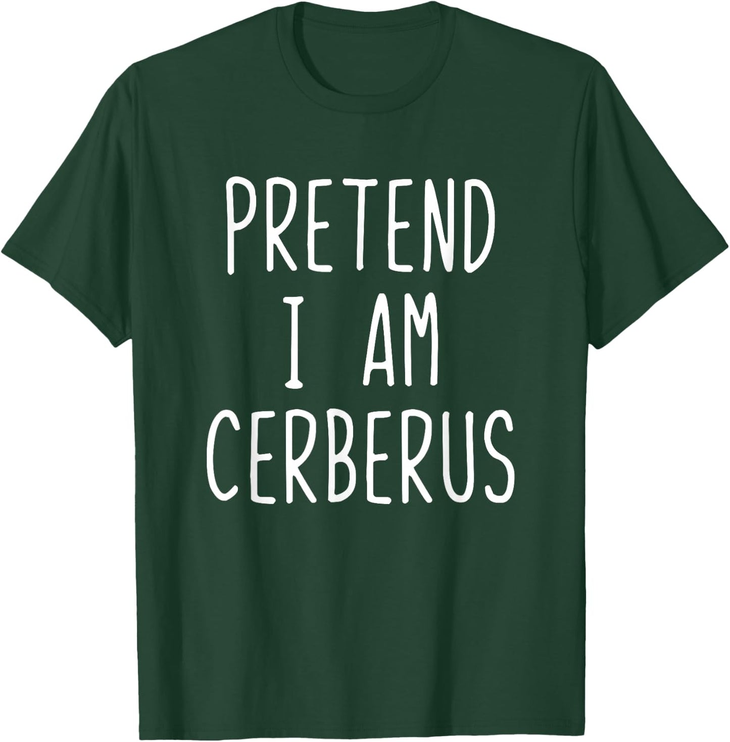 Pretend I'm Cerberus Costume Halloween Funny Lazy Adult Kids T-Shirt - T-Shirt | Forest