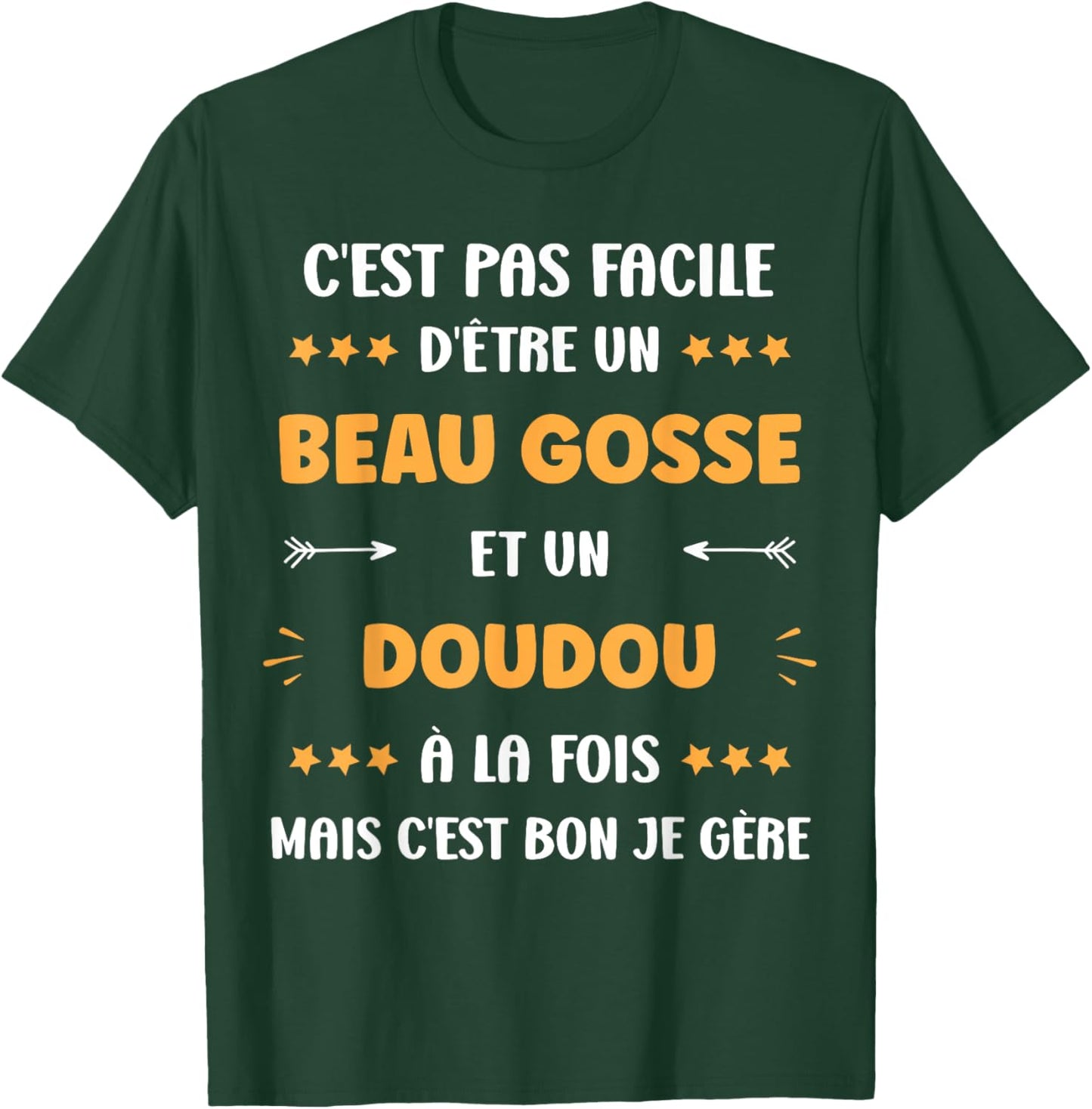 First Name Super Doudou Humour Beau gosse Doudou , Black, S T-Shirt - T-Shirt | Forest