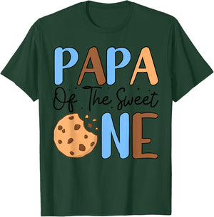 Papa Of The Sweet One Cookies & Milk 1st Birthday Family T-Shirt - T-Shirt | Forest