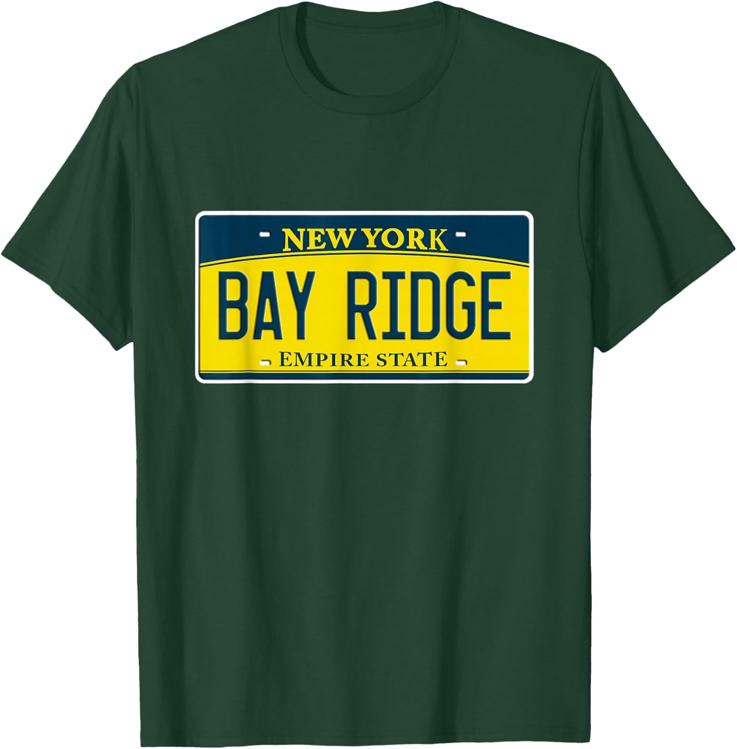 Bay Ridge Brooklyn NY New York Neighborhood License Plate T-Shirt - T-Shirt | Forest