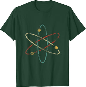 Chemistry & Periodic Table Quotes Retro Atom Chemistry - -Adults/Kids - Black - Short Sleeve - Small - - Classic Fit - Polyester 100% T-Shirt - T-Shirt | Forest