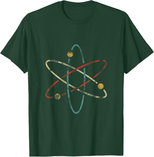 Chemistry & Periodic Table Quotes Retro Atom Chemistry - -Adults/Kids - Black - Short Sleeve - Small - - Classic Fit - Polyester 100% T-Shirt - T-Shirt | Forest