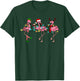 Christmas Lights Pink Flamingo Santa Hat Holiday Xmas T-Shirt - T-Shirt | Forest