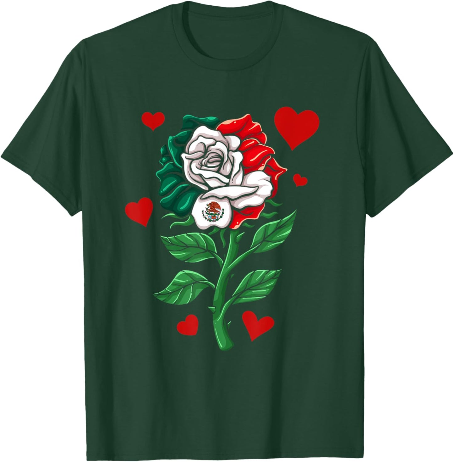 Mexico Gift Rose Tijuana Mexican Hispanic Pride Poncho T-Shirt - T-Shirt | Forest