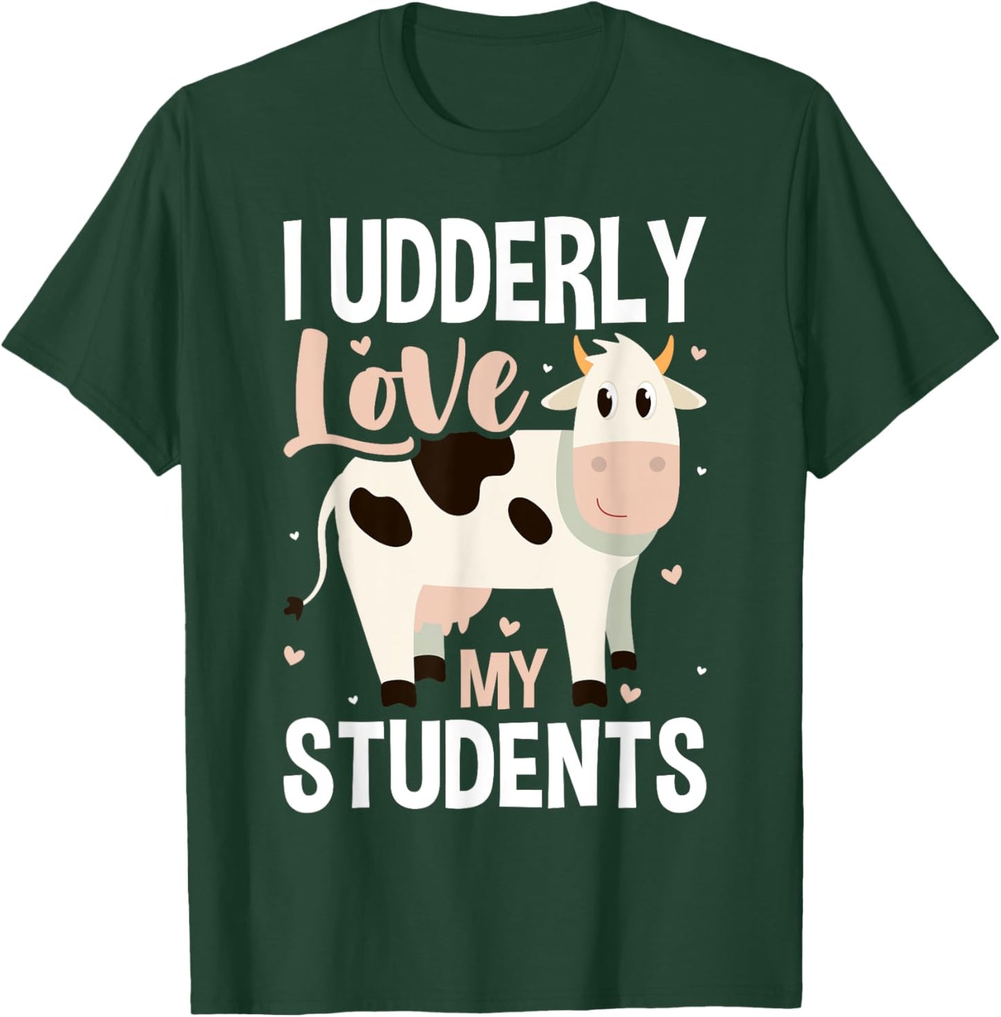 Cow Teacher Lover Women Girls Kids T-Shirt - T-Shirt | Forest