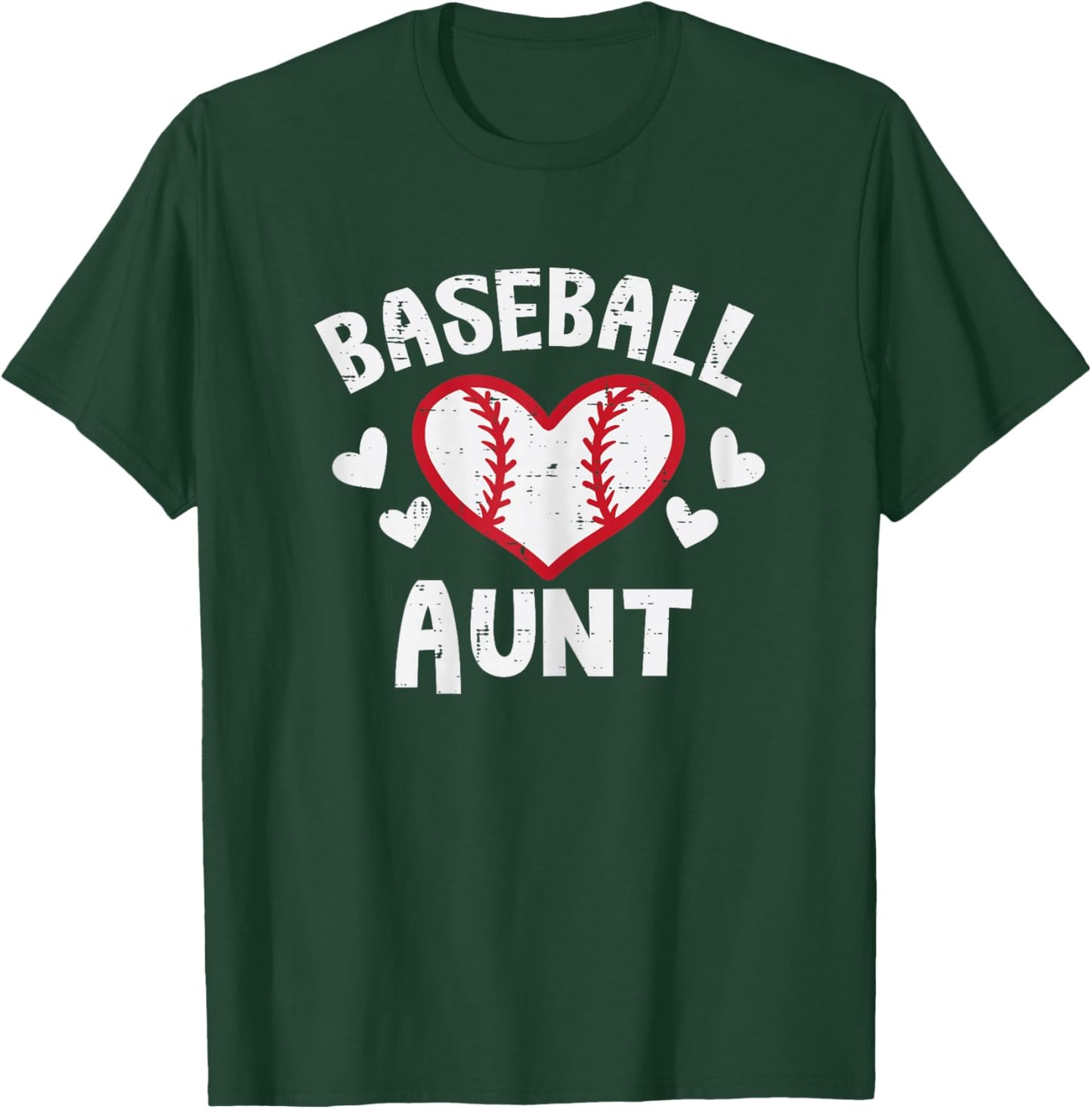 Baseball Aunt Heart Family Matching Aunty Auntie Women T-Shirt - T-Shirt | Forest
