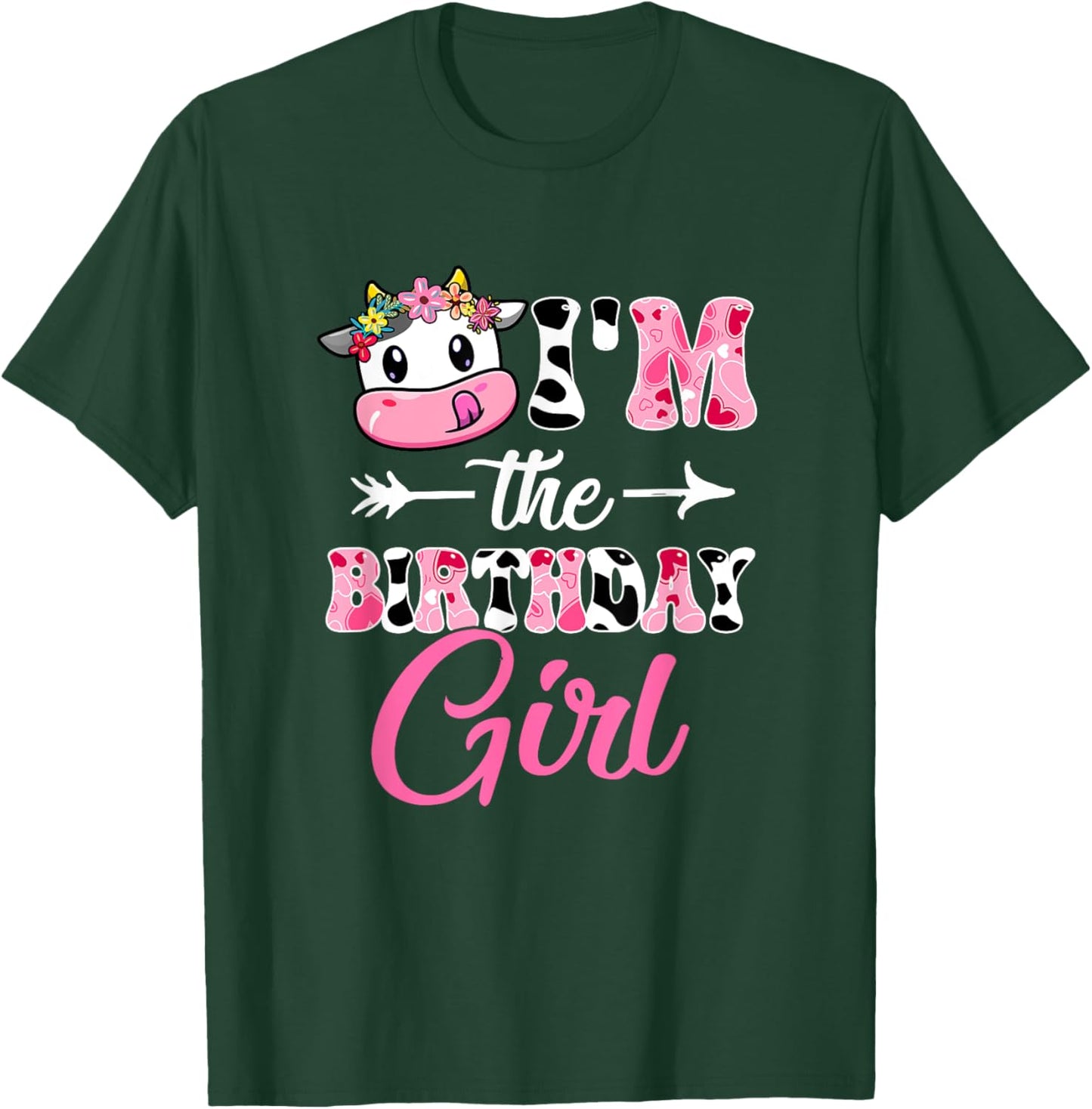 I'm The Birthday Girl Cute Cow 1st Birthday Girl Theme Party T-Shirt - T-Shirt | Forest