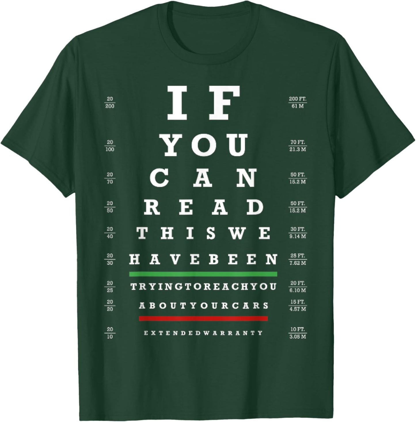Vintage Snellen Warranty Funny T-Shirt - T-Shirt | Forest