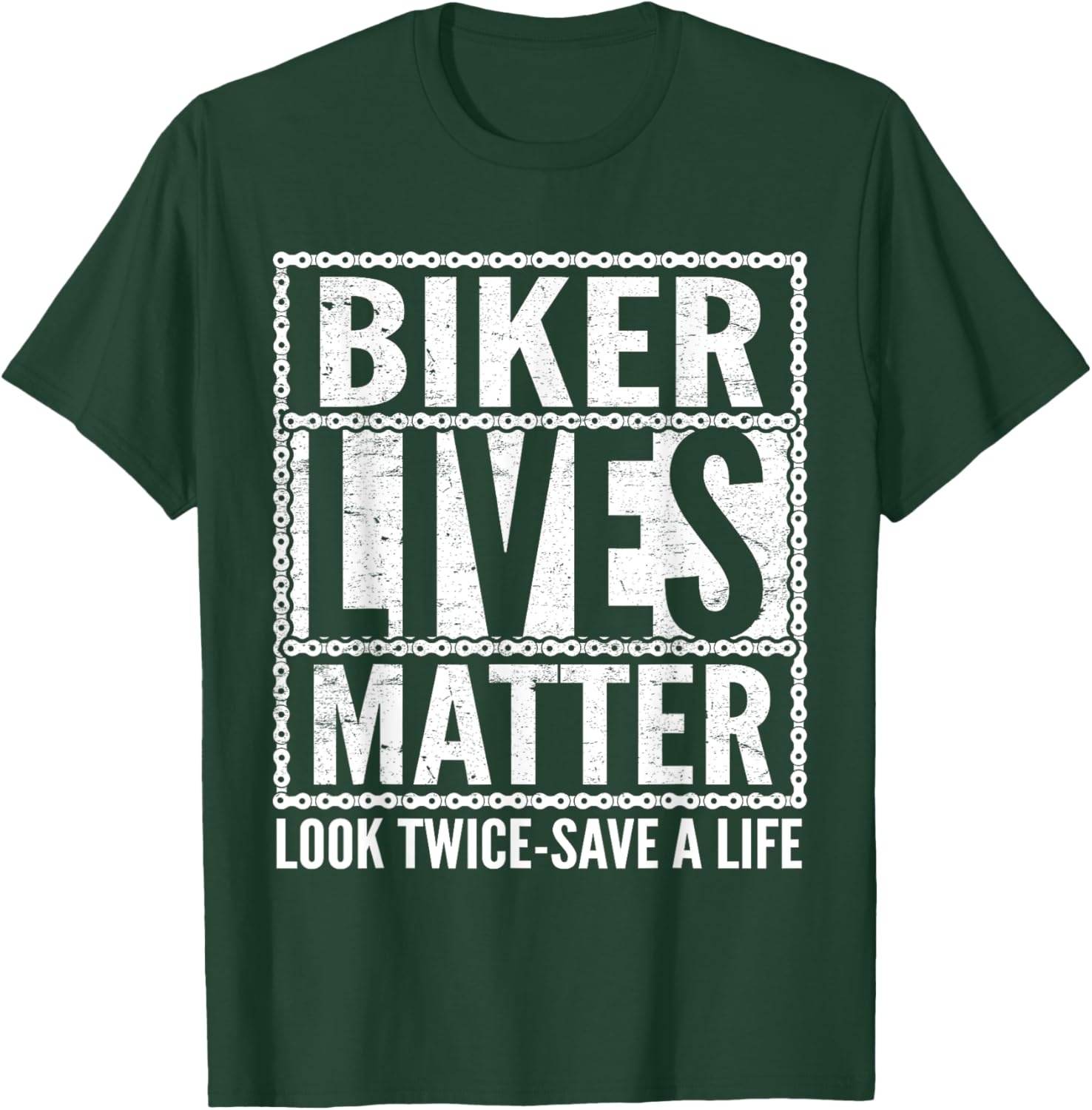 Biker Lives Matter Look Twice Save A Life Motorcycle Lover T-Shirt - T-Shirt | Forest