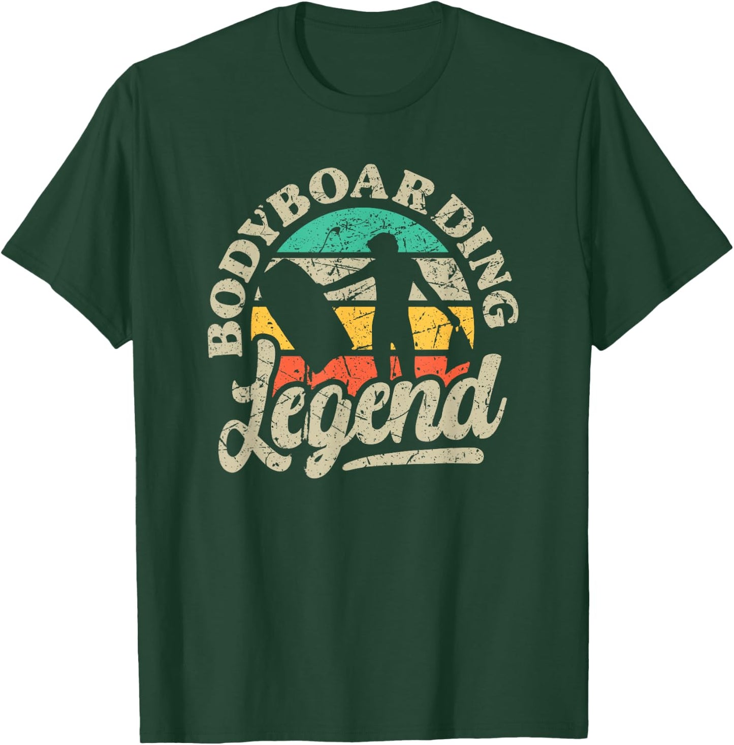 Bodyboarding Legend Retro Bodyboarder Vintage Bodyboard T-Shirt - T-Shirt | Forest