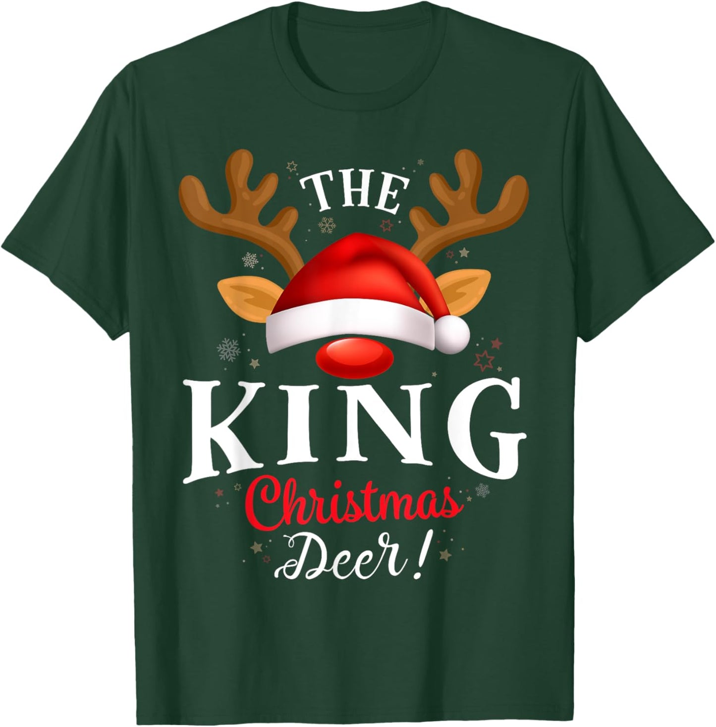 King Christmas Deer PJS Xmas Family Matching T-Shirt - T-Shirt | Forest