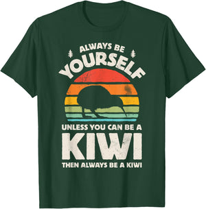 Kiwi Always Be Yourself Retro Vintage 60s 70s Bird Lovers T-Shirt - T-Shirt | Forest
